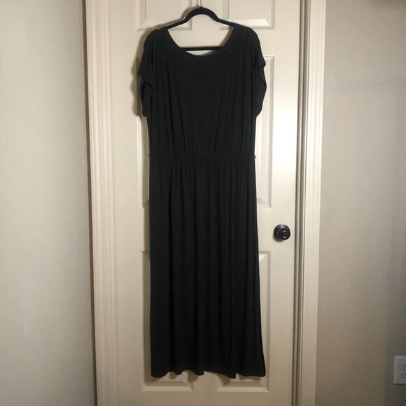 Lane Bryant BNWT heather gray cinched waist w/ belt loops maxi dress size 14/16 - Picture 4 of 5
